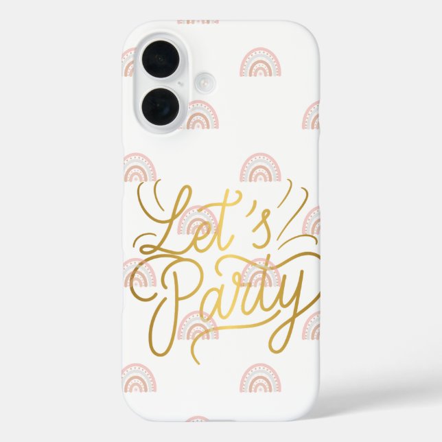 Boho Neutral	Elegant Phone Case | let’s party (Back)
