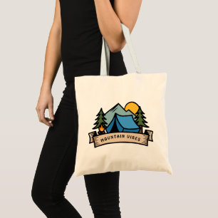 Boho Neutral Funny Tote Bag mountain vibes