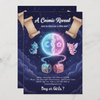 Boho Neutral Gender Reveal Invitation