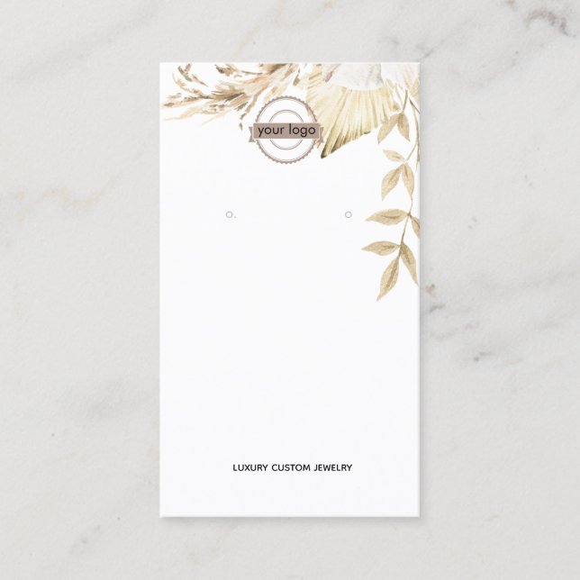 BOHO NEUTRAL Logo Earring Display  Business Card (Front)