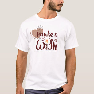 Boho Neutral Modern Birthday T-Shirt make a wish