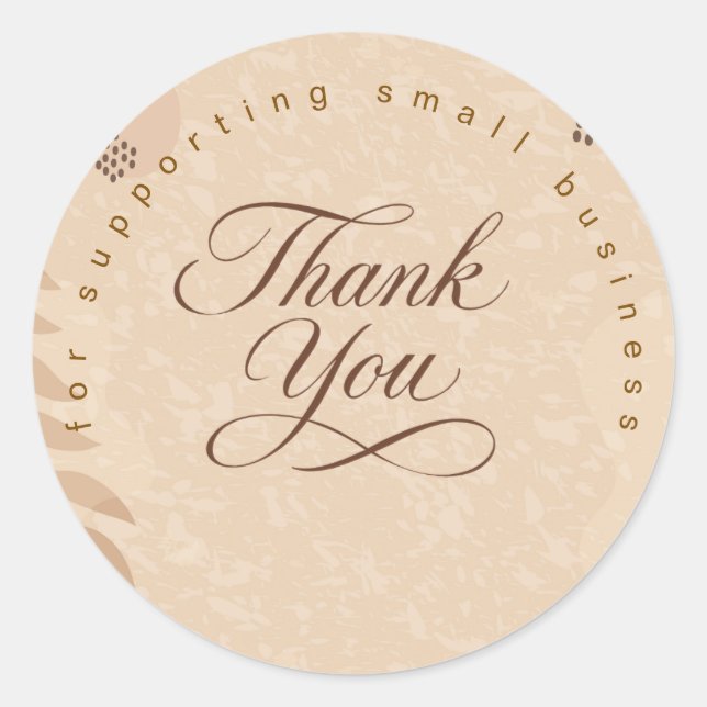 Boho Neutral	Modern Small Business Sticker  (Front)