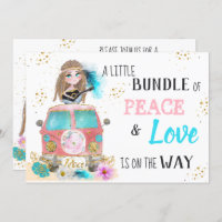 *  Boho Neutral Peace & Love Hippie  Baby Shower I