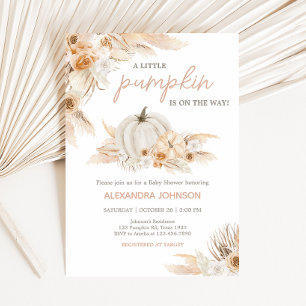 Boho Neutral Pumpkin Baby Shower Invitation