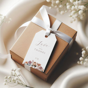 Boho Neutral Purple Floral Wedding Gift Tag