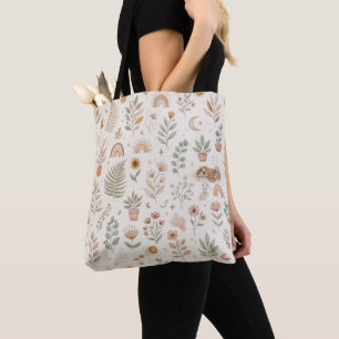 Boho Neutral Rainbow Tote Bag