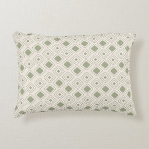 Boho Neutral Sage Tribal Geometric Aztec Pattern Decorative Cushion