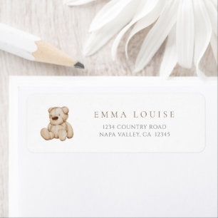 Boho Neutral Teddy Bear Address