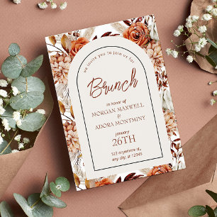 Boho Neutral Watercolor Pampas Bridesmaids Brunch Invitation