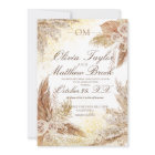 Boho Neutral Watercolor Pampas Grass Wedding