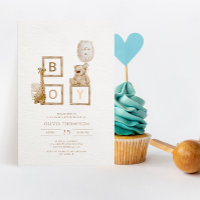 Boho Neutral Wood Block Letters It's A Boy Shower 