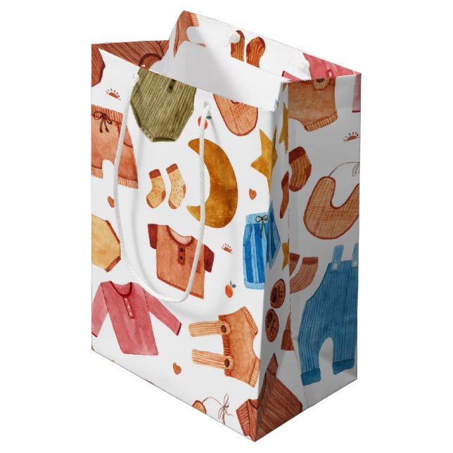 Boho Newborn Baby Clothes  Medium Gift Bag (Front Angled)