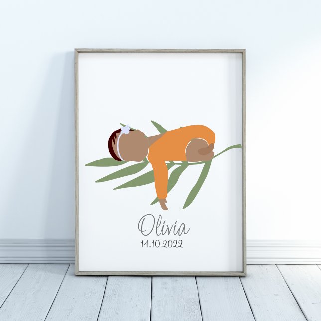 Boho Newborn Baby Girl Name Nursery Poster (Creator Uploaded)