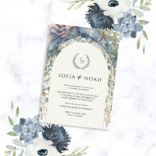 Boho-Nouveau Minimalist Elegant Wedding Invitation