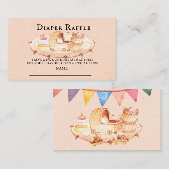 Boho Nursery Baby Crib Toys Diaper Raffle Business Card (Front/Back)