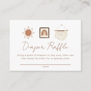 Boho Nursery Baby Shower Diaper Raffle Enclosure Card