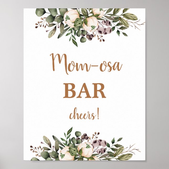 Boho Nursery Baby Shower Momosa Bar sign (Front)