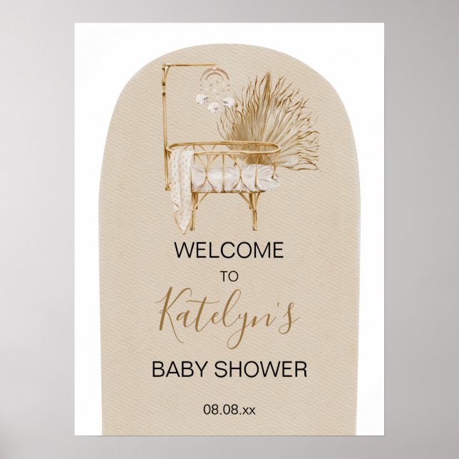Boho Nursery Baby Shower Welcome Sign (Front)
