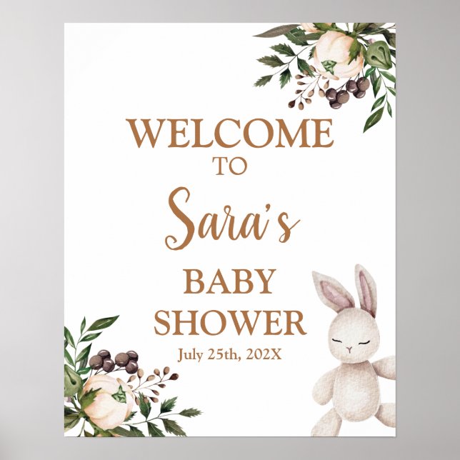 Boho Nursery Baby Shower Welcome sign (Front)
