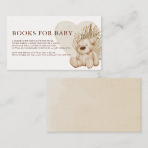 Boho Nursery Chic Baby Shower Books for Baby Enclosure Card