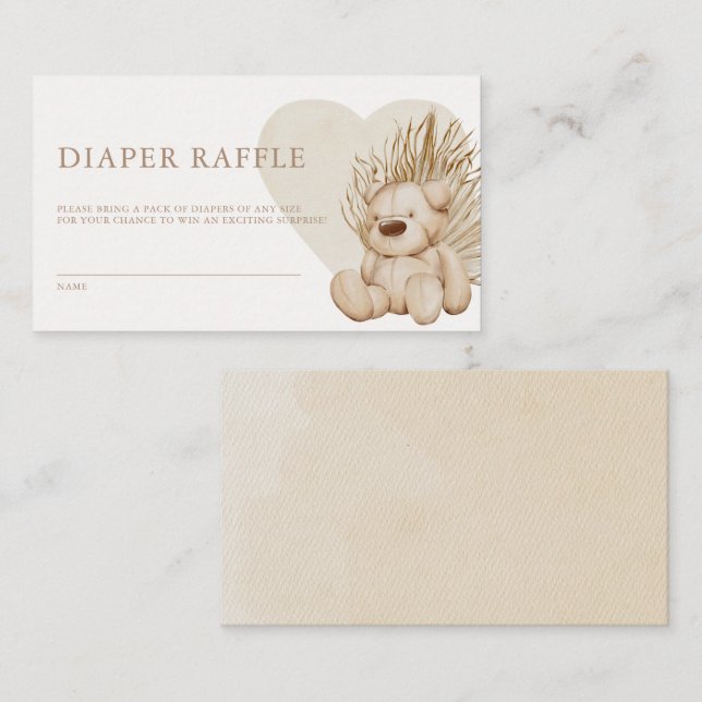 Boho Nursery Chic Baby Shower Diaper Raffle Enclos Enclosure Card (Front/Back)