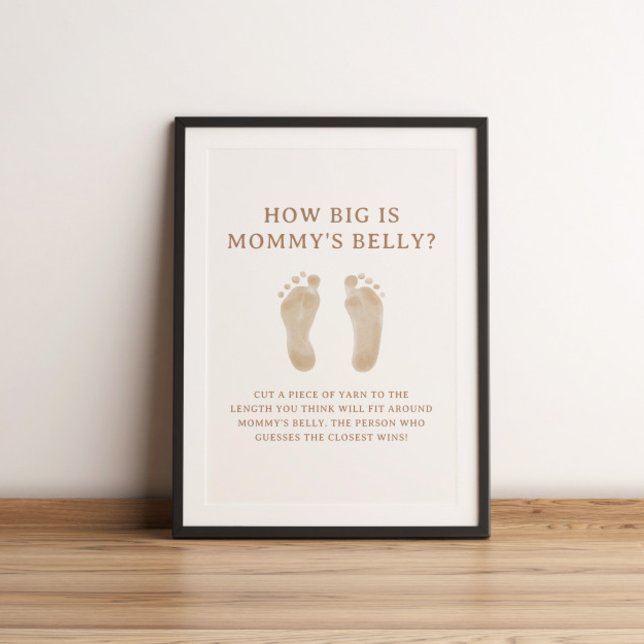 Boho Nursery Chic Baby Shower How Big Game Poster (Creator Uploaded)