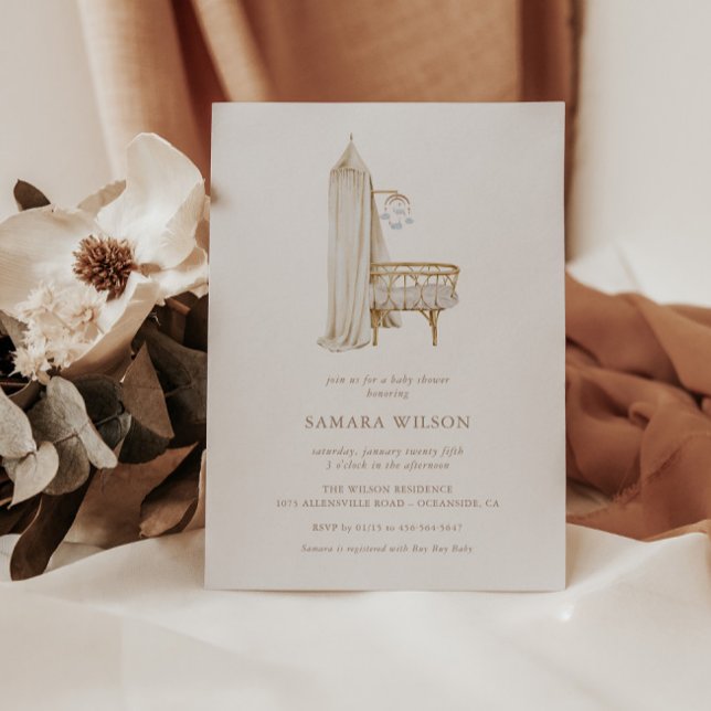 Boho Nursery Chic Boy Baby Shower Invitation (Creator Uploaded)