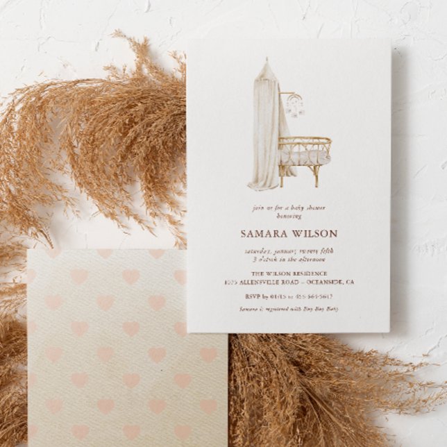 Boho Nursery Chic Girl Baby Shower Invitation (Creator Uploaded)