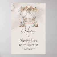 Boho nursery crib pampas earth Baby Shower Welcome