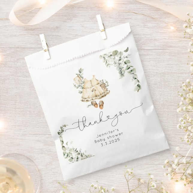 Boho nursery cute baby girl outfit thank you favour bags (Clipped)