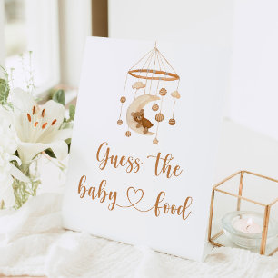 Boho nursery Guess the baby food Pedestal Sign