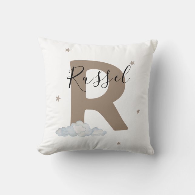 Boho Nursery Pillow Personalized Letter Cushion (Front)
