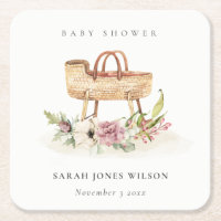 Boho Nursery Pink Floral Bassinet Baby Shower