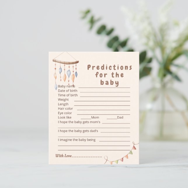 Boho nursery Predictions for the baby game. (Standing Front)