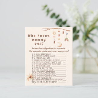 Boho nursery Who knows mummy best game.