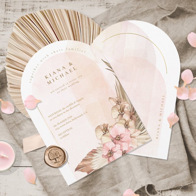 Boho Oasis Wedding Arch ID959 Invitation (Creator Uploaded)