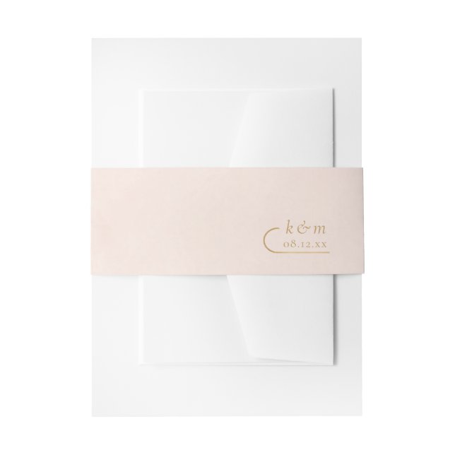 Boho Oasis Wedding Blush ID959 Invitation Belly Band (Front Example)