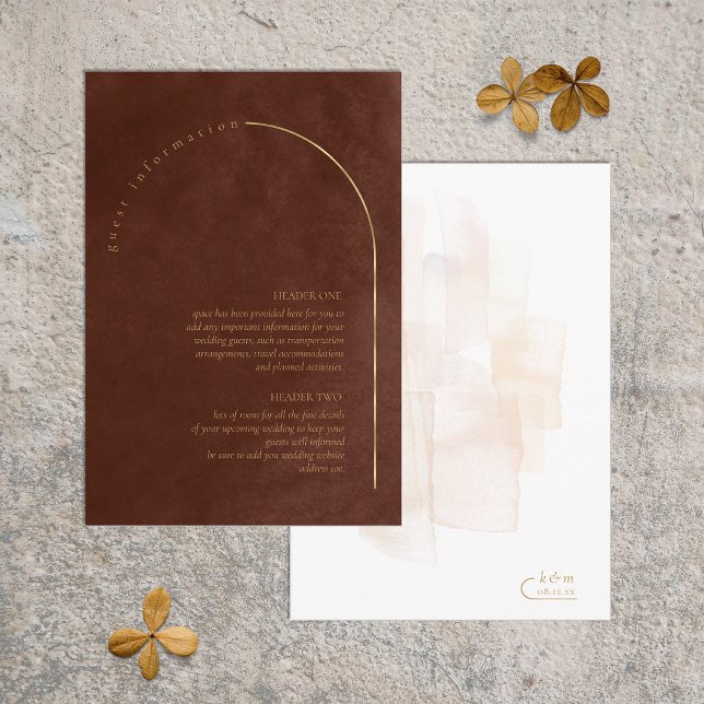Boho Oasis Wedding Details Umber ID959 Enclosure Card (Creator Uploaded)