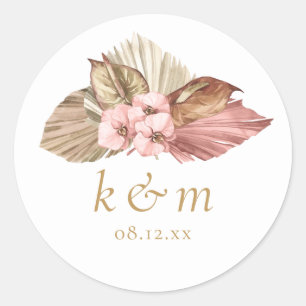 Boho Oasis Wedding Floral ID959 Classic Round Sticker