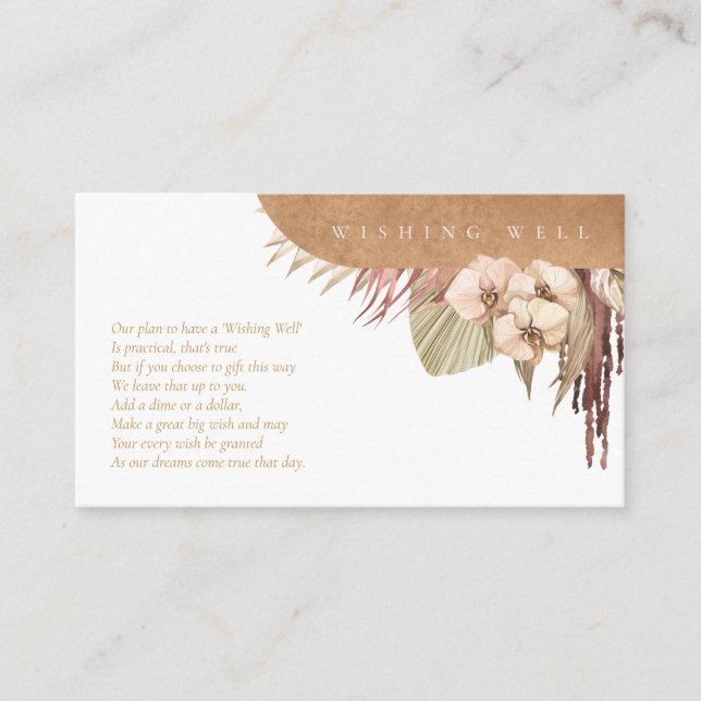 Boho Oasis Wedding Wishing Well ID959 Enclosure Card (Front)