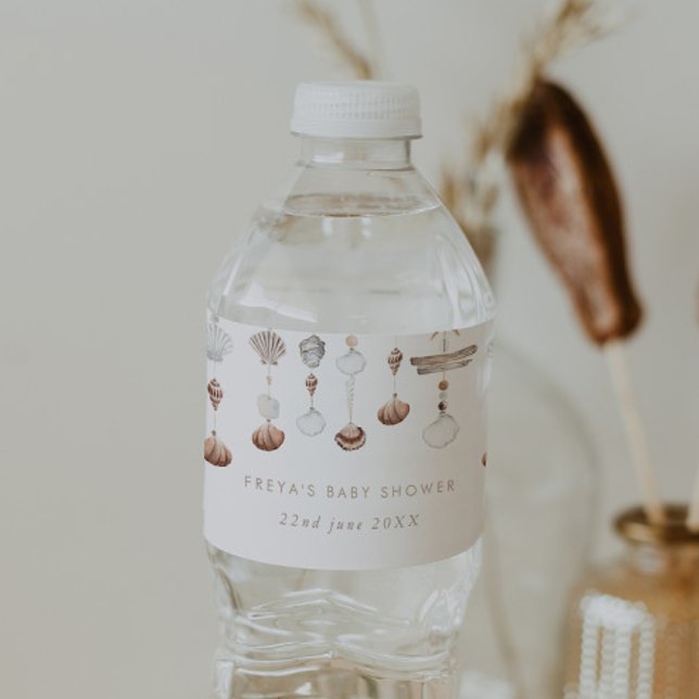 Boho Ocean Shell Baby Shower Water Bottle Label (Zazzle Boho Ocean Shell Baby Shower Water Bottle Label)