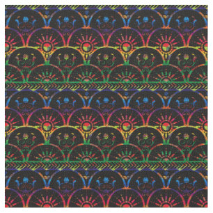 Boho Ombre Sunset Dark Rainbow Fabric