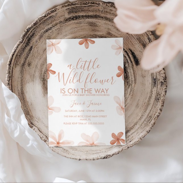 Boho One Wild Flowers Baby Shower  Invitation (Creator Uploaded)