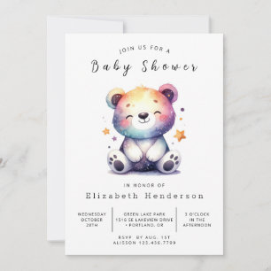 Boho Online Bear Baby Shower Invitation