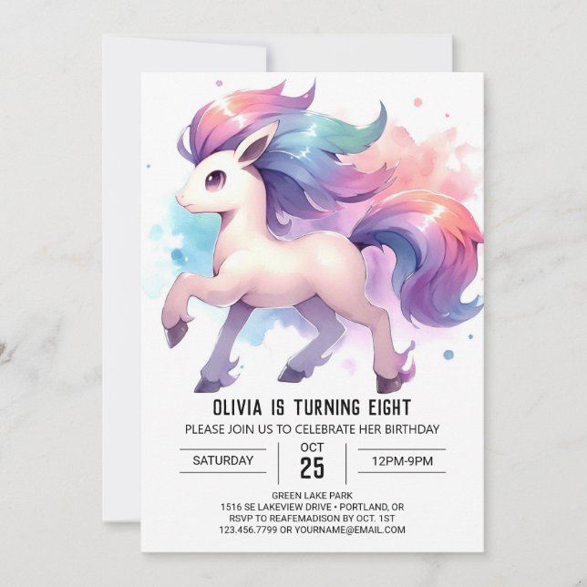 Boho Online Horse Birthday Invitation (Front)