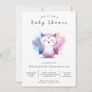 Boho Online Owl Baby Shower Invitation