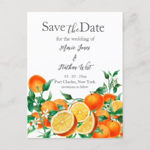 Boho Orange Blossom Save the Date Postcard