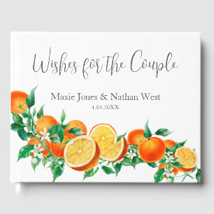 Boho Orange Blossom Wedding Guest Book