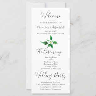 Boho Orange Blossom Wedding Program