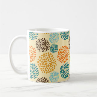 Boho Orange Brown Retro Polka Dots Colourful Coffee Mug